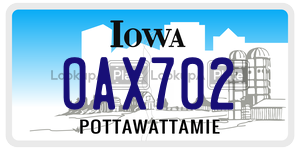 OAX702  license plate in IA