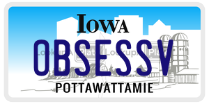 OBSESSV  license plate in IA