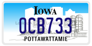 OCB733  license plate in IA