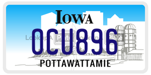 OCU896  license plate in IA
