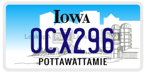 OCX296  license plate in IA
