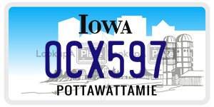 OCX597  license plate in IA