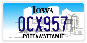 OCX957  license plate in IA