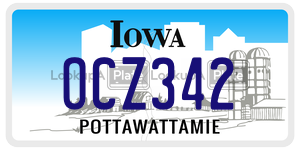 OCZ342 license plate in Iowa
