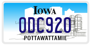 ODC920  license plate in IA