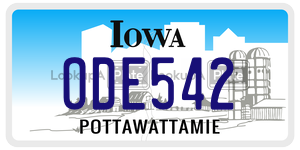 ODE542  license plate in IA
