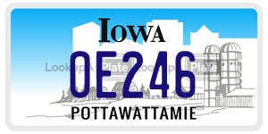 OE246  license plate in IA