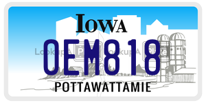 OEM818  license plate in IA