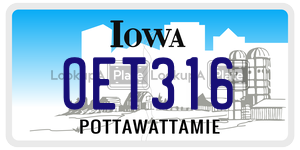 OET316 license plate in Iowa