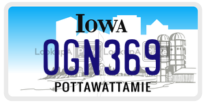 OGN369 license plate in Iowa