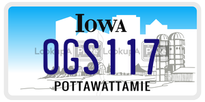 OGS117  license plate in IA