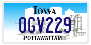 OGV229 license plate in Iowa