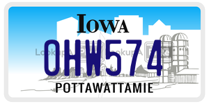 OHW574  license plate in IA