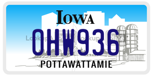 OHW936  license plate in IA