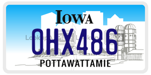 OHX486  license plate in IA