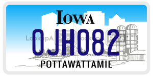 OJH082  license plate in IA