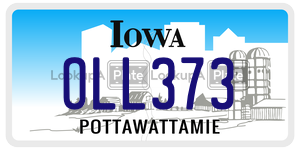 OLL373  license plate in IA