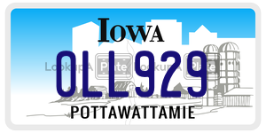 OLL929  license plate in IA