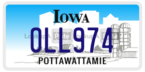 OLL974  license plate in IA