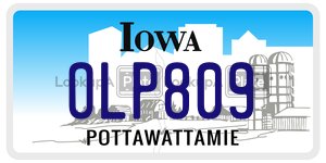 OLP809  license plate in IA