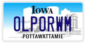 OLPORWM  license plate in IA