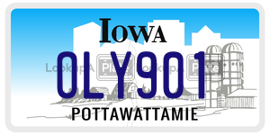OLY901  license plate in IA