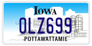OLZ699 license plate in Iowa