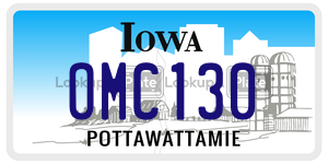 OMC130 license plate in Iowa