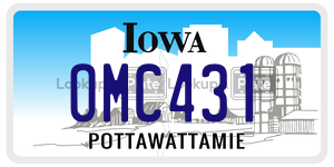 OMC431  license plate in IA