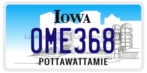 OME368  license plate in IA