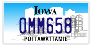 OMM658  license plate in IA