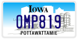 OMP819  license plate in IA