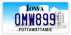 OMW899  license plate in IA