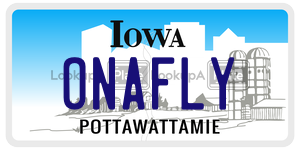 ONAFLY  license plate in IA