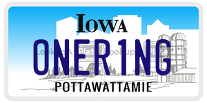 ONER1NG  license plate in IA