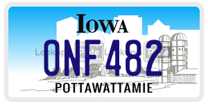 ONF482  license plate in IA