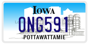 ONG591  license plate in IA