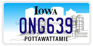 ONG639  license plate in IA