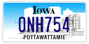 ONH754  license plate in IA