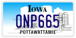 ONP665  license plate in IA
