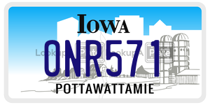 ONR571  license plate in IA