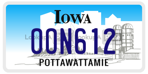OON612  license plate in IA