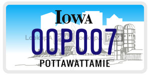 OOP007  license plate in IA