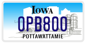 OPB800  license plate in IA