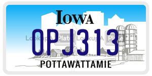OPJ313  license plate in IA