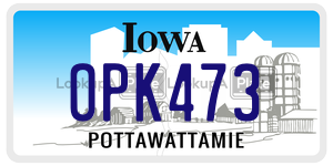 OPK473  license plate in IA