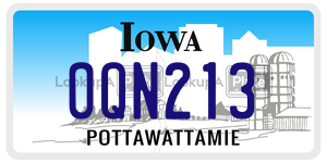 OQN213 license plate in Iowa