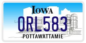 ORL583  license plate in IA