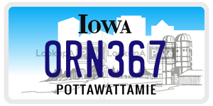 ORN367  license plate in IA