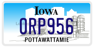 ORP956  license plate in IA
